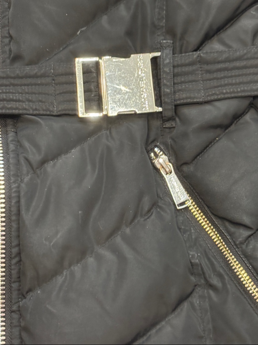 Michael Kors Black Quilted Belted‎ Puffer Coat - Picture 5 of 8